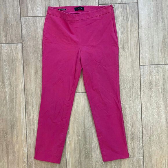 Talbots Chatham Ankle Pants Women's Size 6 Pink Stretch Cotton Blend Slim Fit - Picture 1 of 13